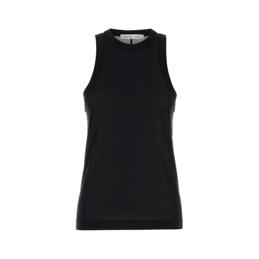 Carven Women Black Silk Tank Top
